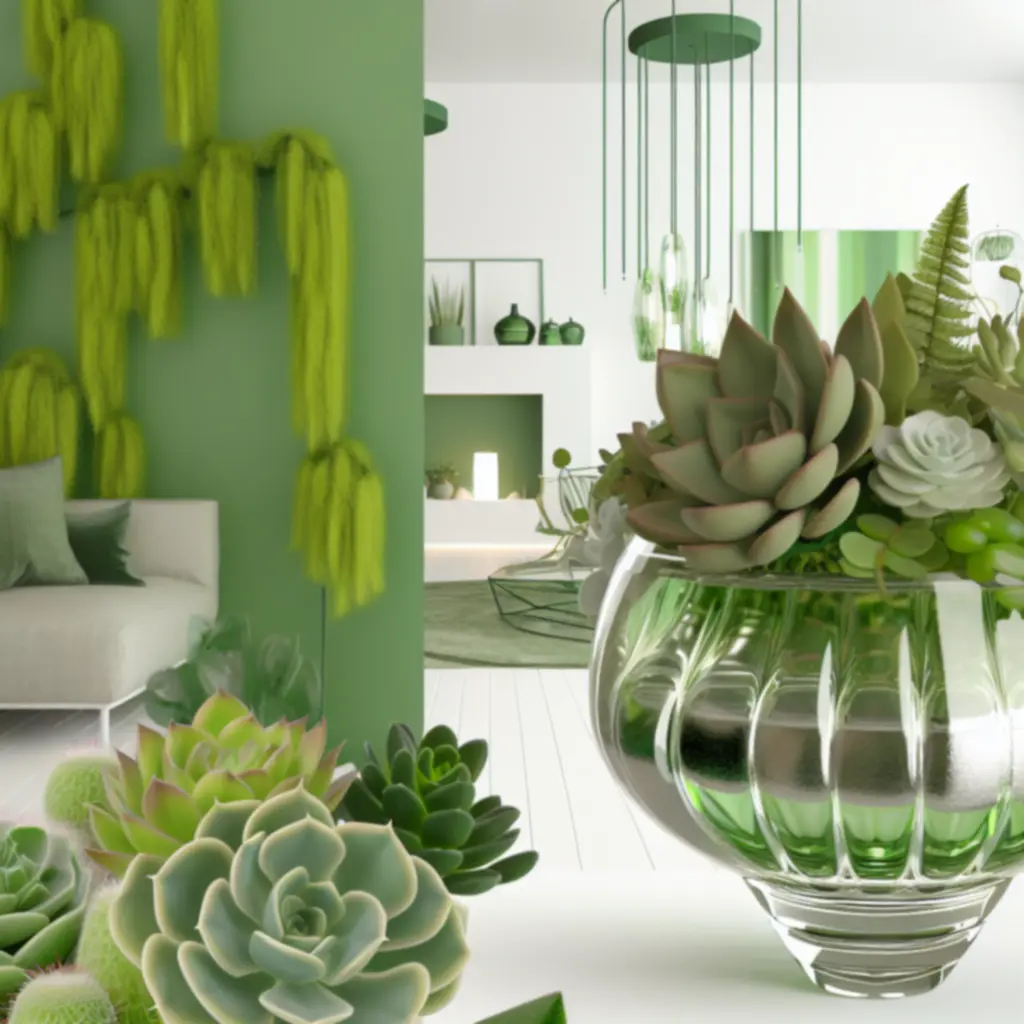 Elegáns városi virágdekoráció nappali enteriőrben