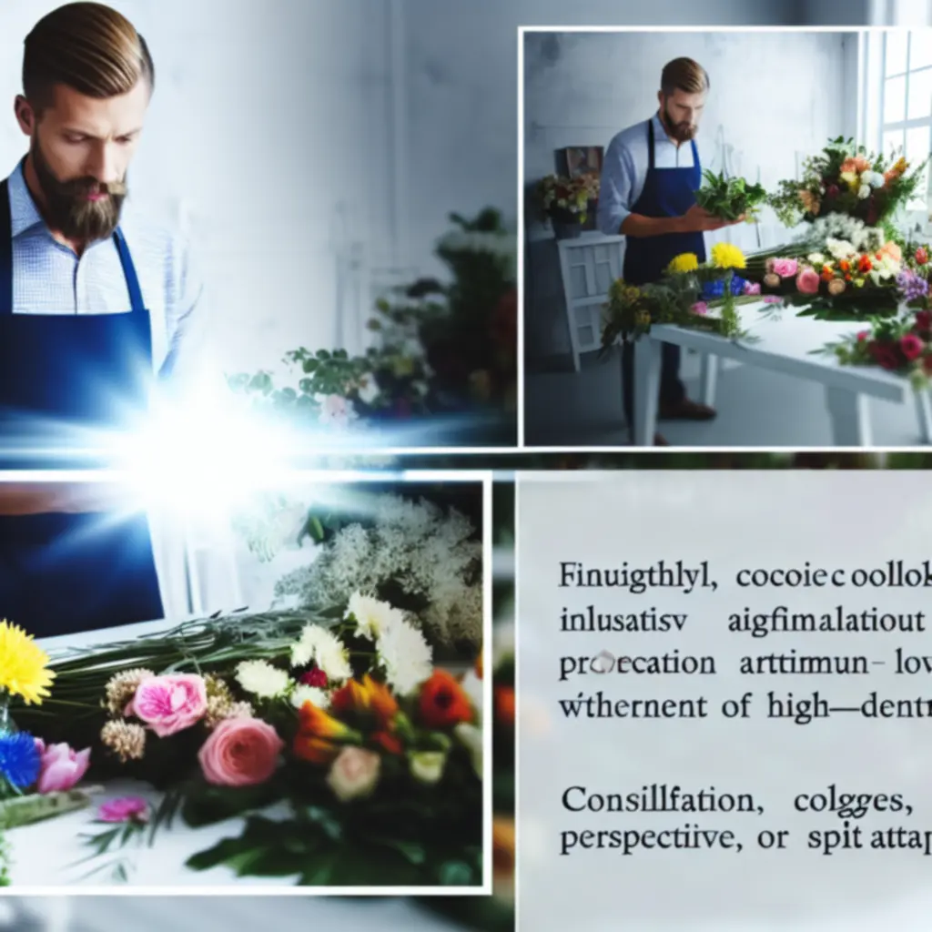 Floristák kézzel készítik a virágkompozíciókat egy modern műhelyben