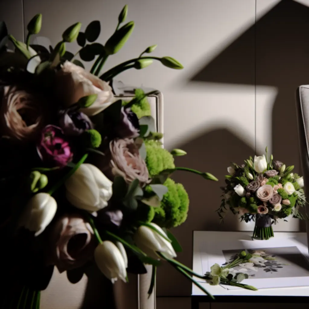 Signature virágcsokor részlet gazdag textúrákkal és harmonikus színekkel